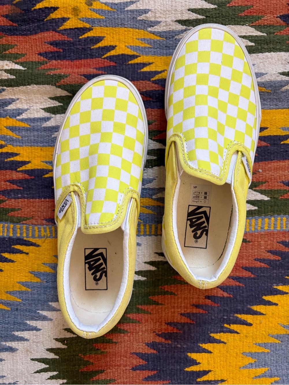 Vans Kids Slip-On Checkerboard Sneakers - Yellow/White